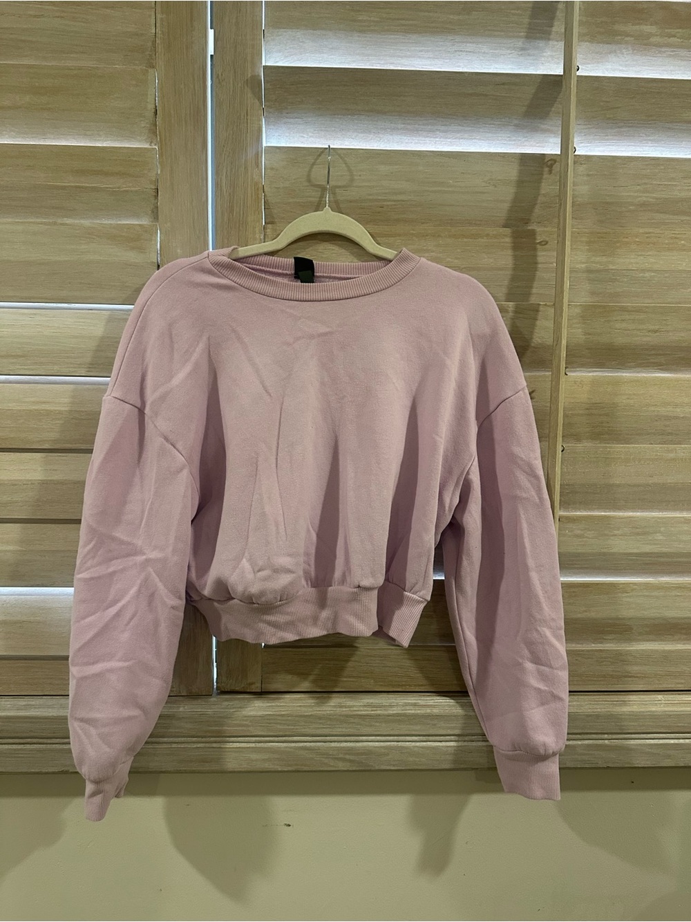 wild fable Light Pink Cropped Crewneck Sweater